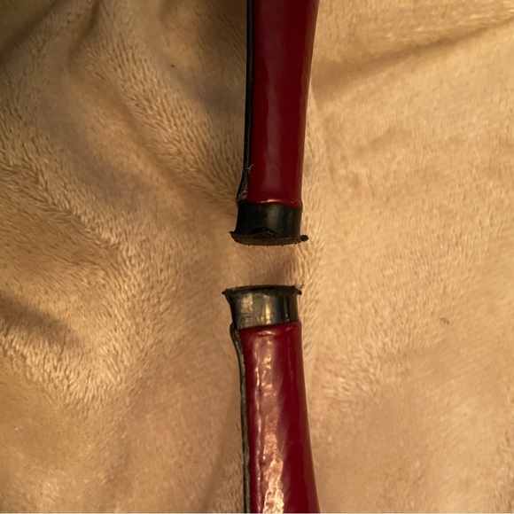 WHITE HOUSE BLACK MARKET BURGUNDY PATENT LEATHER HEELS SIZE 7.5 - Picture 9 of 9